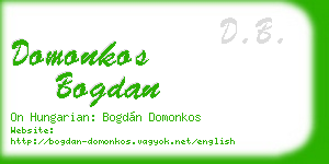 domonkos bogdan business card